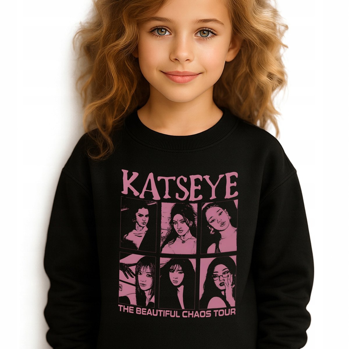 Bluza Dziecięca Czarna KATSEYE DEBUT Muzyka K-pop Na Prezent Rozm 128 cm Wz