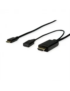 ROLINE Typu C - kabel HDMI + USB C (PD), M / M, 2 m - Kable - miniaturka - grafika 1