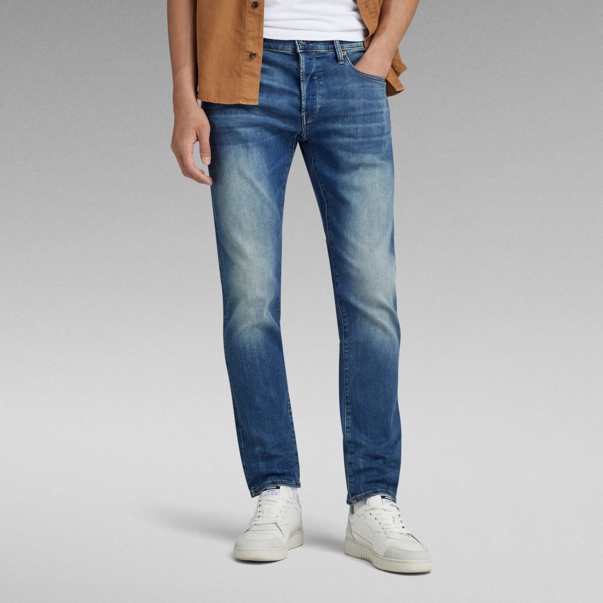 jeansy męskie g-star 51001 8968 2965 - 3301 slim vintage medium aged