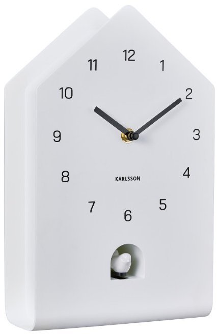 Karlsson Zegar z kukułką Karlsson KA6076WH biały Fino Cuckoo 18x29 cm .