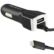 Akcesoria do nawigacji - Qoltec Ładowarka samochodowa | 12-24V | 5V/3.4A | USB + Micro USB 50143 - miniaturka - grafika 1