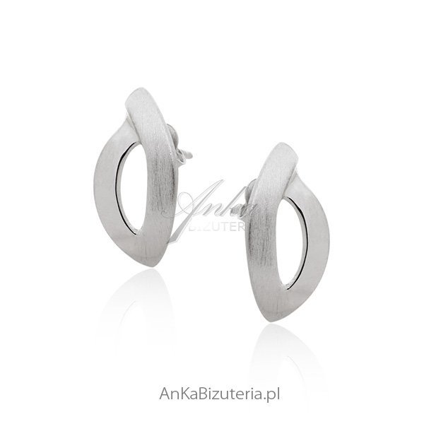 ankabizuteria.pl Kolczyki srebrne rodowane i satynowane