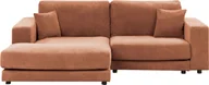 Narożniki - BELIANI Narożnik prawostronny 3-osobowy jasnoczerwony tapicerowany sofa narożna dodatkowe poduszki minimalistyczny styl - miniaturka - grafika 1