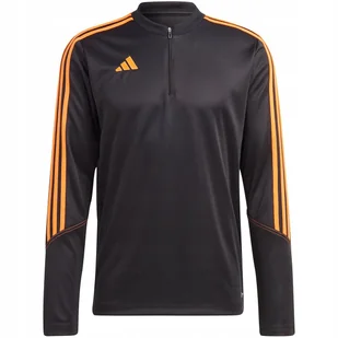 Bluza męska adidas Tiro 23 Club Training Top czarno-pomarańczowa HZ0182 2XL - Bluzy męskie - miniaturka - grafika 1