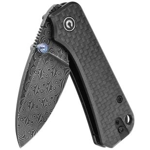 Nóż składany Civivi Baby Banter Twill Carbon Fiber overlay on Black G10, Black Hand Rubbed Damascus by Ben Petersen (C19068S-DS1) - Noże - miniaturka - grafika 5