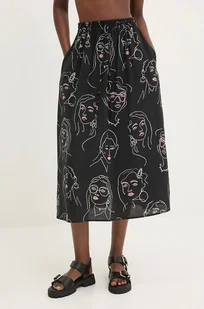Desigual spódnica NANNING kolor czarny midi rozkloszowana 24WWFW24 - Spódnice - miniaturka - grafika 1