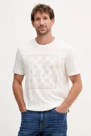 Koszulki męskie - Joop! t-shirt bawełniany męski kolor beżowy z nadrukiem 30047429 - miniaturka - grafika 1