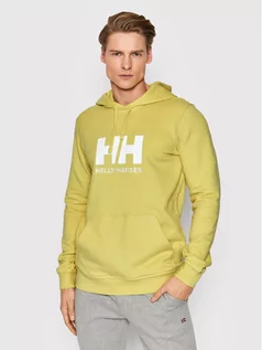 Bluzy męskie - Helly Hansen Bluza Logo 33977 Żółty Regular Fit - grafika 1
