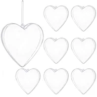 Bombki - Bombki akrylowe 7cm serce plastikowe decoupage zestaw 8 szt. - miniaturka - grafika 1