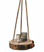 Dekoracje domu - Woodsondeko wisząca półka z plastra drewna na kwiaty zioła dekoracje do domu oraz ogrodu - miniaturka - grafika 1