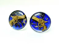 Spinki do mankietów i krawatów - SPINKI - Steam Dream Gun - blue - Pistolet - miniaturka - grafika 1