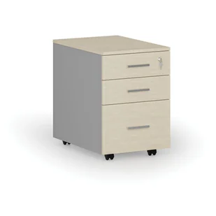 Kontener biurowy mobilny na teczki zawieszkowe PRIMO GRAY, 3 szuflady, szary/brzoza - Szafki biurowe Kontener biurowy mobilny na teczki zawieszkowe PRIMO GRAY, 3 szuflady, szary/brzoza - Szafki biurowe - miniaturka - grafika 1