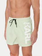 Kąpielówki męskie - KARL LAGERFELD Szorty kąpielowe A1M46013 Zielony Regular Fit - miniaturka - grafika 1