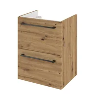 Szafki łazienkowe - Szafka pod umywalkę wisząca Remix 45x33x58 cm brązowa złoty dąb Sensea - miniaturka - grafika 1