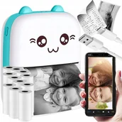 Drukarki kart i etykiet - Drukuś Mini Drukarka Termiczna Przenośna +11 Rolek - miniaturka - grafika 1