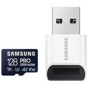 Karty pamięci - Karta pamięci Samsung Micro SDXC PRO Ultimate 128GB UHS-I U3 (200R/130W) + USB adaptér (MB-MY128SB/WW) - miniaturka - grafika 1