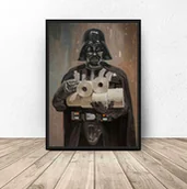Obrazy i zdjęcia na płótnie - Plakat do łazienki Lord Vader z papierem toaletowym - miniaturka - grafika 1