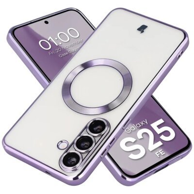 Etui BIZON Case GuardO do Samsung Galaxy S25 FE Przezroczysto-fioletowy