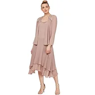 Bluzki damskie - S.L. Fashions Damska bluzka z logo z szyfonu, sukienka na specjalne okazje, Cashmere, 48 - miniaturka - grafika 1