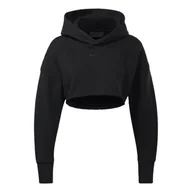 Bluzy damskie - Bluza Sportowa Krótka Damska Czarna Reebok Cardi Crop H84417 S - miniaturka - grafika 1