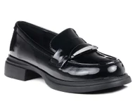 Półbuty damskie - Półbuty damskie skórzane czarne lakierowane D&A CR42-203-40 - miniaturka - grafika 1