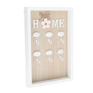 Szafki na klucze - Drewniany wieszak na klucze Home flower, 20 x 30 x 3 cm - miniaturka - grafika 1