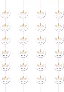 Dekoracja wisząca urodzinowa Jednorożec - Urodziny dziecka - miniaturka - grafika 1