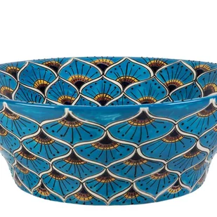 Meksykańska ceramiczna umywalka nablatowa z reliefem Azura Prima – okrągła umywalka łazienkowa 42,5 x 15 cm Umywalka z motywami Talavera - Umywalki Meksykańska ceramiczna umywalka nablatowa z reliefem Azura Prima – okrągła umywalka łazienkowa 42,5 x 15 cm Umywalka z motywami Talavera - Umywalki - miniaturka - grafika 1
