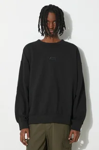 Vans bluza bawełniana Premium Standards Crew Fleece LX męska kolor czarny gładka VN000GBWBLK1 - Bluzy męskie - miniaturka - grafika 1