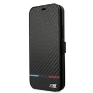 Etui i futerały do telefonów - BMW Booktype M Carbon Stripe - Etui iPhone 13 Pro Max czarny - miniaturka - grafika 1