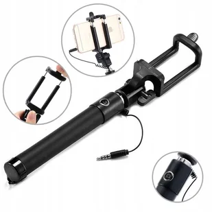 Kijek Do Zdjęć Selfie Stick Uchwyt Monopod Statyw Czarny Na Telefon - Selfie stick - miniaturka - grafika 1