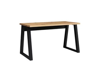 Biurko loft proste nowoczesne blat dąb artisan z nogi czarne - Biurka - miniaturka - grafika 1