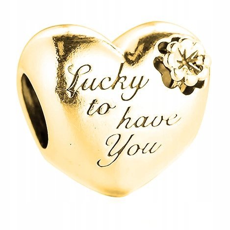 Charms złoty Serce Mom Mama Heart srebro 925