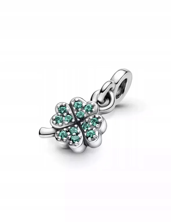 PANDORA ME Zawieszka Charms Mini Koniczynka Na Szczęście Zielone Kryształy