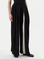 Spodnie damskie - Eleh Spodnie palazzo ESS250190 Czarny Regular Fit - miniaturka - grafika 1