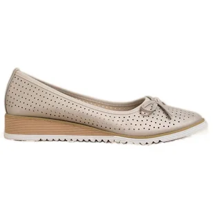 Goodin Ażurowe Czółenka Na Koturnie złoty - Czółenka - miniaturka - grafika 1