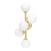 Lampy ścienne - MARSIADA W5 kinkiet złoty z mlecznymi kulkami 5xG9 - miniaturka - grafika 1