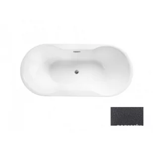 Besco WA-160-NGR NAVIA GLAM GRAFITOWA Wanna wolnostojąca syfon z przelewem chrom 160x80 - Wanny - miniaturka - grafika 2