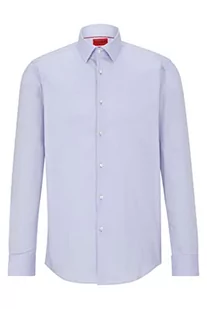 HUGO Kenno Slim-Fit męska koszula z mieszanki bawełny o strukturze popeliny, Light/Pastel Purple535, 44 - Koszule męskie - miniaturka - grafika 1