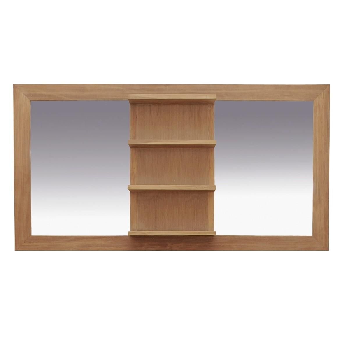 Lustro Kramfors z półką z drewna tekowego 120 cm