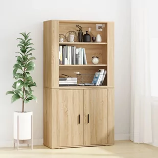 vidaXL Witrynka, dąb sonoma, materiał drewnopochodny - Witryny - miniaturka - grafika 1