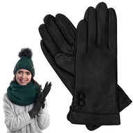 Rękawiczki - Rękawiczki Skórzane Damskie Ocieplane Guziki Xl - Rs-Prius-Guz-Xl - miniaturka - grafika 1