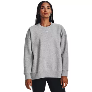 Damska bluza dresowa nierozpinana bez kaptura Under Armour UA Rival Fleece OS Crew - szara - UNDER ARMOUR - Koszulki sportowe damskie - miniaturka - grafika 1