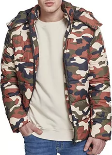 Kurtki męskie - Urban Classics Męska kurtka z kapturem Camo Puffer, wielokolorowy (Rustica 01456), XXL - grafika 1