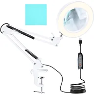 Lampy kosmetyczne - Lampa LED Lupa Kosmetyczna Szkło Powiększające Lampka Biurkowa Kreślarska - miniaturka - grafika 1