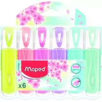 Maped Zakre. FLUO PEPS pastel mix kolor. 6 szt etui pud. z zaw. 742558 - Zakreślacze - miniaturka - grafika 1