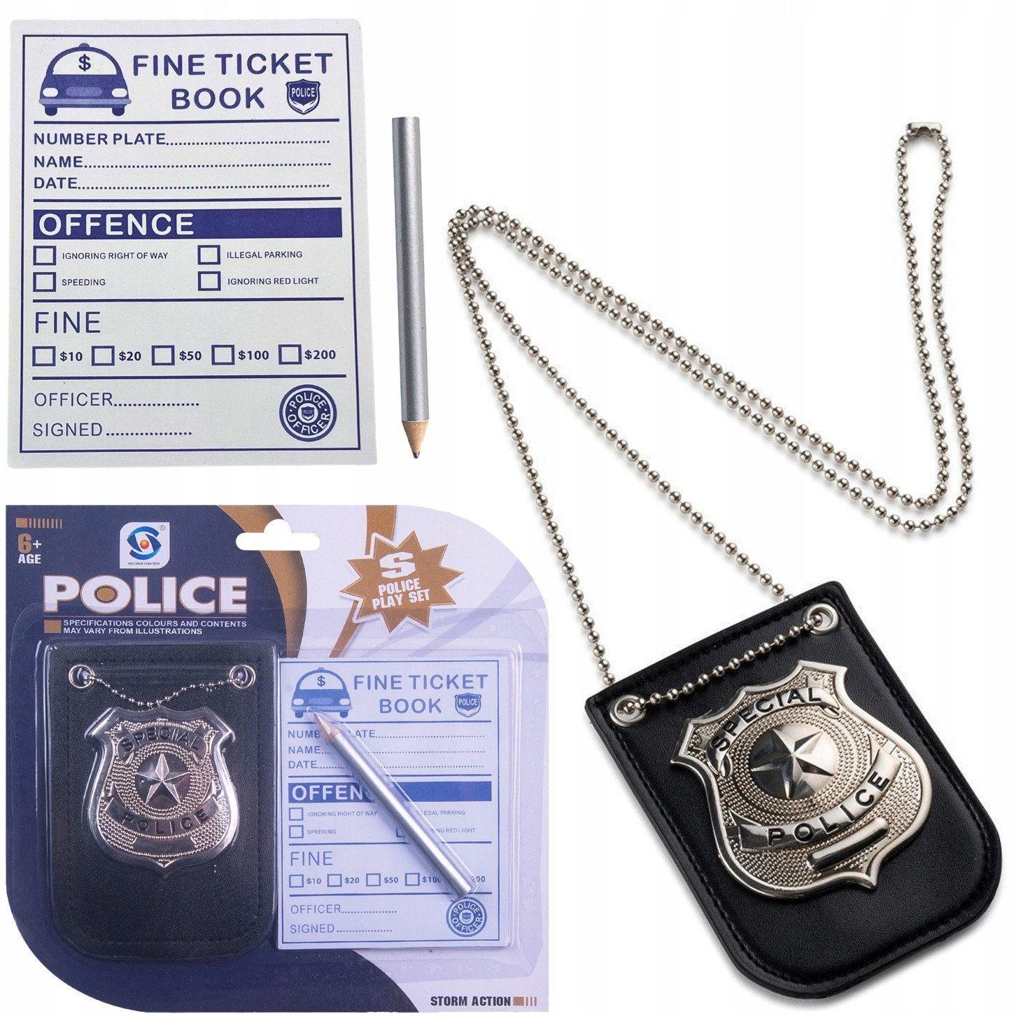Zestaw policyjny mandat odznaka A-1321 84082