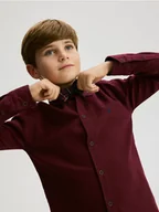 Moda i Uroda OUTLET - Reserved - Bawełniana koszula z muszką - bordowy - miniaturka - grafika 1