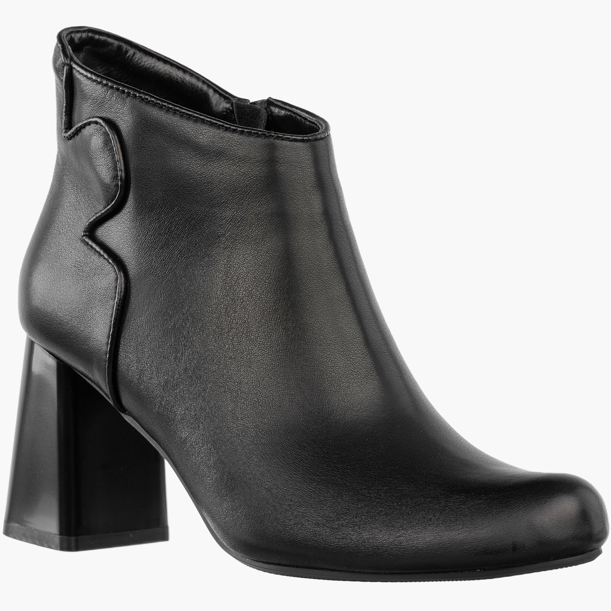 Botki Damskie Skórzane Buty Na Słupku Eleganckie Ocieplane Czarne Jezzi Czarny 38