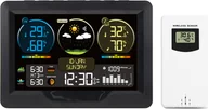 Stacje pogodowe - FJ3383M Inteligentna stacja pogodowa z zegarem, miernikiem temperatury i wilgotności wewnątrz i na zewnątrz, wielofunkcyjnym dużym kolorowym ekranem, zegarem pogodowym, miernikiem temperatury i wilgotności z 1 czujnikiem (obsługuje do 3 czujników) - miniaturka - grafika 1